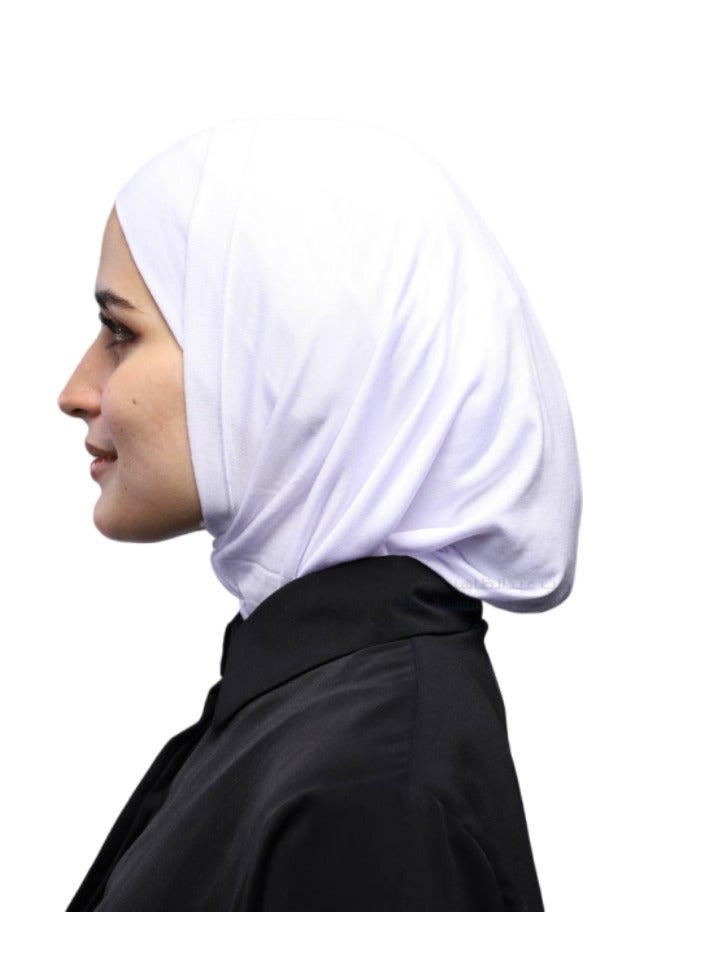 Piece Syrian Hijab Set (Open-Ended Bandana + Slip-on Khimar) - Premium Cotton Lycra - Multi-Colors - Image 4